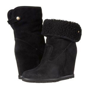 UGG Kyra Wedge Ankle Black Bootie 8
